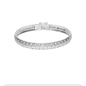 925 Sterling Silver Bracelet- Diamond Cut Details